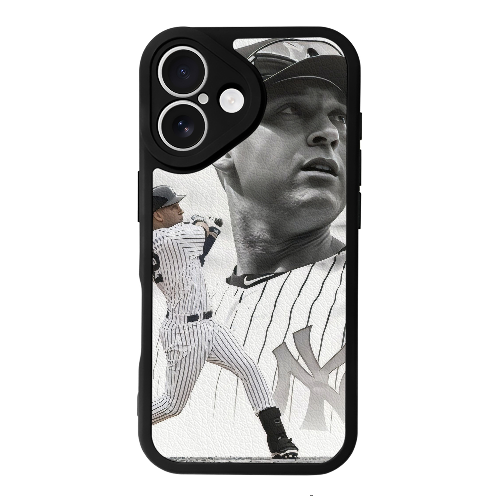 Derek Jeter 61 IPhone 16 Silicone Leather Case – UV Print, Lambskin Texture – Perfect Fit, Wireless Charging Compatible, Scratch Resistant, Precise Cutouts – Stylish Protection For IPhone 16